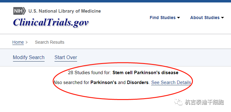 干细胞治疗帕金森病的临床试验有28项